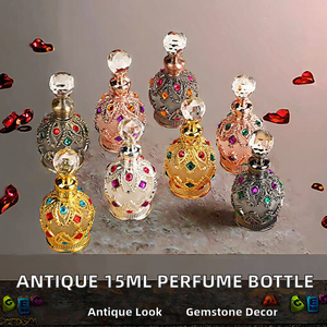 Frasco de Perfume de Aleación Metálica Antigua Única de 15ml, Popular en Dubái, con Grabado y Gotero de Vidrio <span class=keywords><strong>DB</strong></span> - Product Image 2