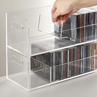 Boîte de rangement personnalisable et lavable pour disques acryliques, étui de présentation transparent en acrylique pour CD de musique, boîte classique portable en acrylique pour cassettes