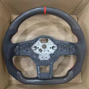 Volant en cuir suédé en fibre de carbone pour VW <span class=keywords><strong>Golf</strong></span> MK7 7.5 GTI GTD <span class=keywords><strong>GTE</strong></span> R 2013-2020 Polo GTI pour Tiguan pour Passat DSG - Product Image 1