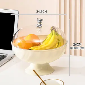 Neues Produkt Ideal 2024 individueller LOGO Abtropffruchtkorb Schlange Obstteller mit Deckel Dessert Kuchen-Tablett Tellerregal Karton Silber