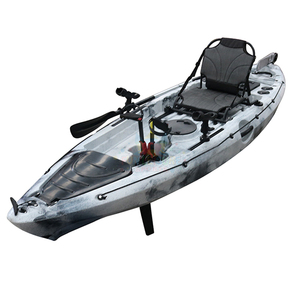 Kayak de pêche à pédales en PE, monoplace, avec moteur, grandes ouvertures pour la pêche en rivière et le surf. - Product Image 1