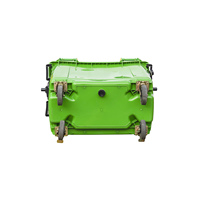 Conteneur à déchets en plastique épaissi 660L, bac à ordures robuste à 4 roues, poubelle mobile avec couvercles, écologique, logo personnalisé