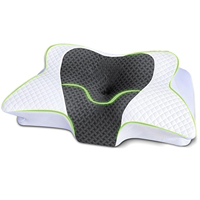 Oreiller cervical en mousse à mémoire de forme pour les douleurs au cou, oreiller orthopédique, oreiller de soutien du cou, deux options de hauteur pour les dormeurs latéraux