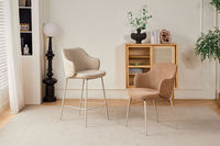 Chaise haute de bar moderne de luxe avec revêtement en tissu et structure métallique, design stable pour salon, chambre ou salle à manger