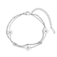 Bracelet à breloques marguerites en acier inoxydable 304, chaîne maille forçat dorée, breloques florales marguerites pendantes, bijou de poignet étanche