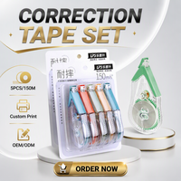 Ruban correcteur transparent personnalisable en couleur, largeur 5 mm, longueur 30 m, lot de 5 rubans correcteurs