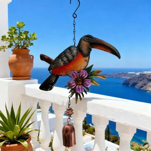 Kim loại chuông gió mô phỏng Vẹt Chim Vườn trang trí treo trang trí - Product Image 3