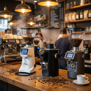 Moulin à café électrique semi-automatique professionnel pour la vente en gros en Chine, <span class=keywords><strong>avec</strong></span> accessoires, meule conique, faible bruit, vitesse variable pour moudre les grains - Product Image 1