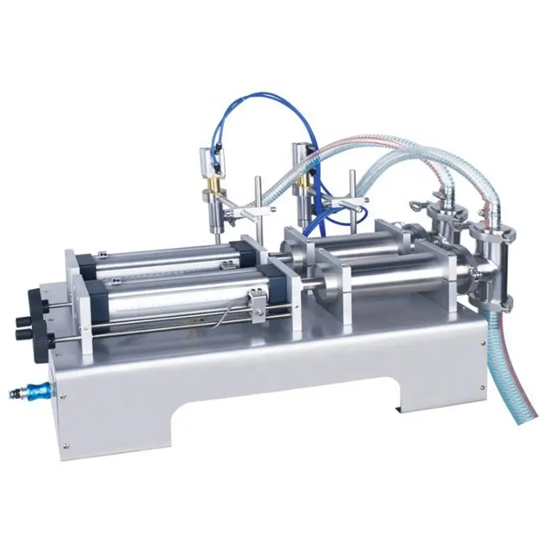 Much more popularity Automatic 2 Double-head Magnetic Pump Liquid milk juice wine Filling Machines With Conveyor