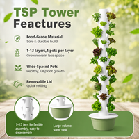 Tour hydroponique à 11 étages sans lumière de culture LED, système de culture vertical avec pompe à eau pour la plantation de légumes et d'herbes en serre