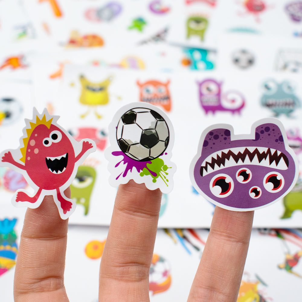 Autocollant en vinyle + exemple en couleur