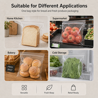 Sacs d'emballage en plastique transparent de qualité alimentaire pour laitue, fruits et légumes, avec logo personnalisé, sacs à pain auto-adhésifs en BOPP, vente en gros