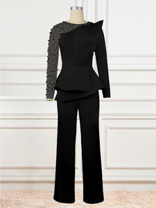 Perlé blanc élégant combinaison formelle vêtements africains 4xl grande taille combinaison <span class=keywords><strong>combishort</strong></span> femmes 2023 vente en gros - Product Image 3
