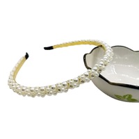 Serre-tête coréen élégant en perles pour femmes et filles, avec rangées de strass en cristal, pour cheveux fins