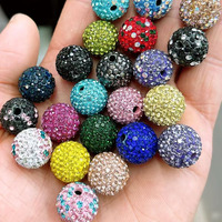Perles en strass de 16 mm très populaires, perles rondes brillantes effet boule disco, perles fantaisie en cristal scintillant pour la fabrication de stylos, bracelets et bijoux