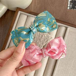 Nouvelle barrette en acétate style coréen avec grand nœud pour femme, épingle à cheveux de haute qualité avec coussinet antidérapant, accessoires capillaires personnalisés en gros - Product Image 6