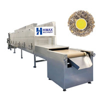 Séchoir tunnel industriel automatique à micro-ondes PLC, lit fluidisé SUS304, moteur électrique, pour la transformation alimentaire, le thé et les fleurs, haute performance