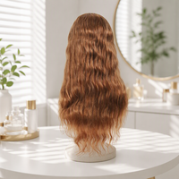 Perruque indienne Remy en cheveux humains naturels, lisse et bouclée, avec frange, densité 250%, longue, sans colle, sans bonnet en dentelle, pour femmes