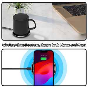 Mug chauffant intelligent en céramique artisanal à 55 degrés personnalisé avec chargeur <span class=keywords><strong>sans</strong></span> <span class=keywords><strong>fil</strong></span> à charge rapide pour téléphone portable en métal - Product Image 4