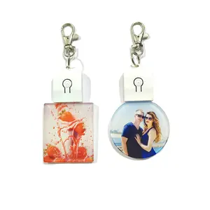 Sublimation Light up keychain customized acrylic keychain with LED light