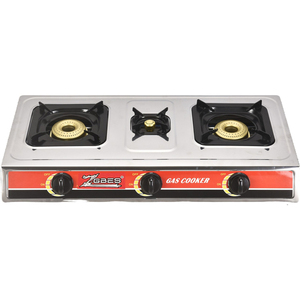 Table de cuisson à gaz en acier inoxydable à 3 brûleurs avec allumage céramique et protection anti-extinction pour cuisine domestique - Product Image 1