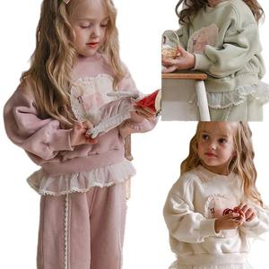 Ropa Infantil Coreana Nueva Colección Invierno 2026, Conjunto de Sudadera con Capucha de Felpa y Pantalones Casuales para Niña, Estilo Princesa - Product Image 5