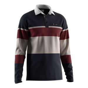 Polo à manches longues pour homme à séchage rapide, conçu pour un confort respirant et une qualité durable, polo de rugby - Product Image 3