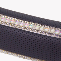 Aire Space Fashion Doppelreihiges Strass-Design PVC-Leder Lenkradbezug Universell Passend 14,5" -15" Für Limousinen, Autos und LKWs