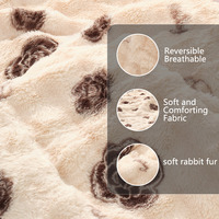 Couverture électrique en fourrure de lapin ultra douce, 10 niveaux de chauffage, chauffage rapide pour la chaleur du lit en hiver, taille king queen