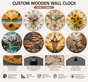 <span class=keywords><strong>Horloge</strong></span> <span class=keywords><strong>murale</strong></span> décorative Art Déco en bois, design tendance, nouvelle arrivée, grande taille, faite à la main, prix abordable, pour salon et maison. - Product Image 2