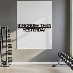 Art mural de motivation pour salle de sport « Plus fort que <span class=keywords><strong>hier</strong></span> », décoration murale pour salle de sport à domicile, plaque métallique, décoration pour salle d'entraînement, cadeaux de fêtes - Product Image 6