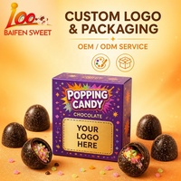 Caramelos de chocolate efervescentes al por mayor con relleno de caramelo de colores, bolas de chocolate explosivas, aperitivos para fiestas, OEM ODM