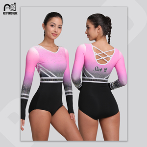 Nouvel Arrivage – Ensemble de Danse en Soie Spandex de Haute Qualité avec Strass – Vente en Gros – Justaucorps Personnalisés Légers et Sublimés Scintillants - Product Image 3