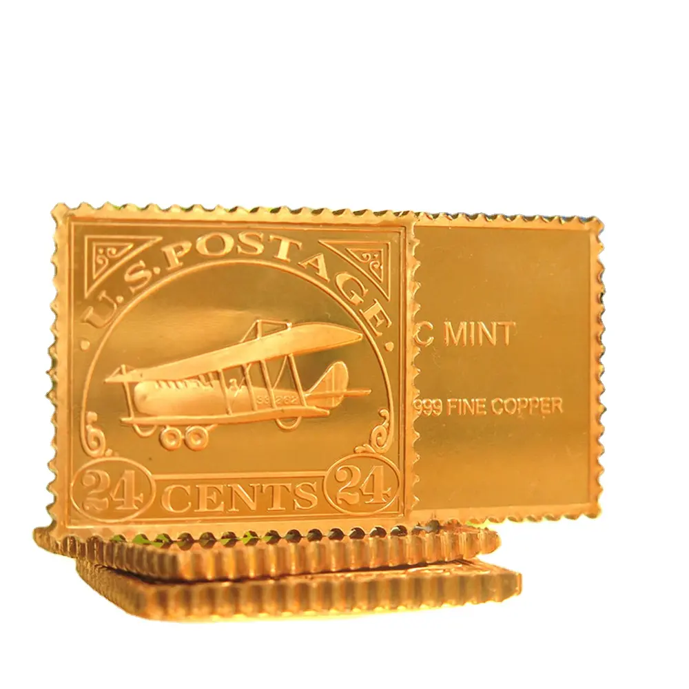 1 oz 999 Cuivre fin CUR Jenny BI Avion Timbre 24 Cents Bar B24