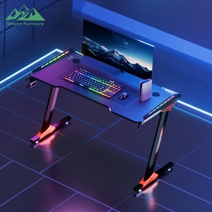 Scrivania da Gaming Professionale Wayon a Forma di Z, Tavolo per PC in Fibra di Carbonio con Illuminazione RGB e Portabicchieri per Giocatori E-Sports - Product Image 2