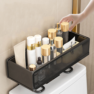 Organizador de Ducha <span class=keywords><strong>para</strong></span> Baños, Estante de Almacenamiento Metálico Negro, <span class=keywords><strong>Sin</strong></span> Perforaciones, <span class=keywords><strong>para</strong></span> Montar en la Pared - Product Image 4