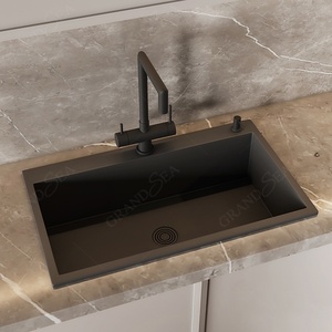 Vente directe d'usine Meubles modernes <span class=keywords><strong>Porte</strong></span> en PVC avec évier et plan de travail Petite armoire de cuisine Shaker - Product Image 3