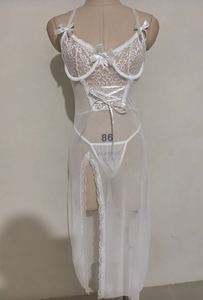 Ensemble de robe longue Maxfree, style européen et américain, lingerie sexy à fleurs, chemises de nuit - Product Image 5