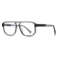 Lunettes TR90 classiques à verres anti-lumière bleue, monture carrée large pour homme, double pont, texture, monture optique 2292