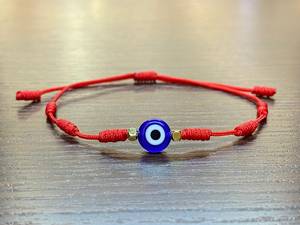 Juice Factory Fornecer Diretamente 7 Knots Pulseira Sorte Red String Tecido Mãe e <span class=keywords><strong>Baby</strong></span> Blue Eye Pulseira - Product Image 3