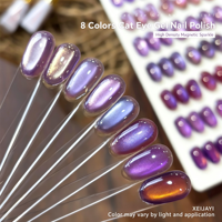 Vernis à ongles en gel UV XEIJAYI, fournitures pour ongles, peinture pour ongles, 8 couleurs violettes, usage en salon, norme européenne, sans TPO ni HEMA, OEM ODM, vente en gros