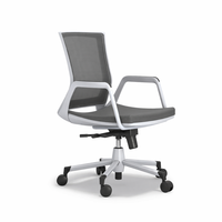Chaise de bureau ergonomique moderne en tissu avec fonction pivotante et réglage de la hauteur pour le bureau à domicile