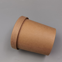 Conteneur d'aliments en papier kraft jetable, tasse à soupe avec couvercle, ml