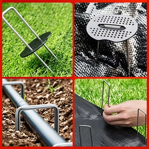 Estacas de jardín galvanizadas en forma de U, clavos para suelo, clavijas para césped, púas de sujeción para jardín, herramientas de jardinería - Product Image 5
