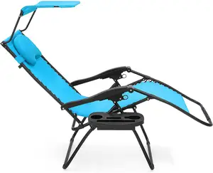 Cadeira longa de sol woqi, cadeira dobrável para cadeirinha de metal