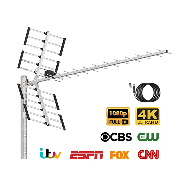 Strong SIngal Digital Hdtv Antena High Gain Tv Aerial Uhf Vhf hd Outdoor Tv Antenna for Free Channels Long Range