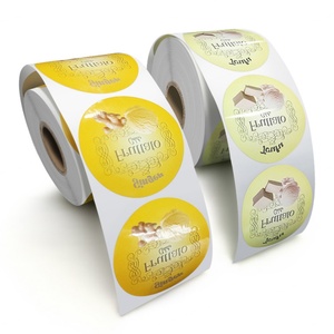 Nouvelles étiquettes autocollantes rondes en vinyle avec logo personnalisé, impression d'étiquettes d'emballage noires, adhésif en feuille d'or, rouleaux d'étiquettes pour gloss à lèvres - Product Image 5