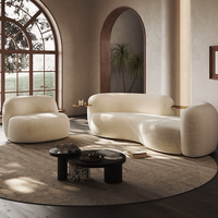 Canapé modulaire incurvé moderne Wabi Sabi sans structure, style nordique minimaliste, en tissu, effet nuage, avec rembourrage en éponge, mobilier de luxe pour salon