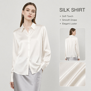 <b>Silk</b> V-Neck Shirt <b>Cardigan</b> Thin Blouse Custom Logo Premium Soft Breathable Elegant Women's Summer Top - Product Image 1