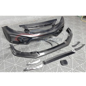 Kit carrosserie pour <span class=keywords><strong>Honda</strong></span> <span class=keywords><strong>Civic</strong></span> Type <span class=keywords><strong>R</strong></span> <span class=keywords><strong>FK8</strong></span> 2017 2018, lèvre de pare-chocs avant en fibre de carbone - Product Image 2